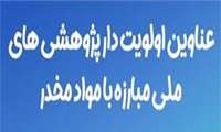  اولویت‌های پژوهشی ستاد مبارزه با مواد مخدر